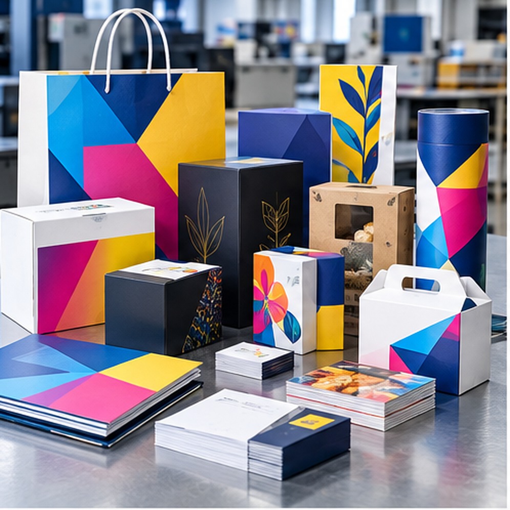 Colourful printed packaging, stationery, labels and promotional products
